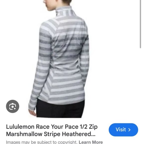 lululemon athletica Heather Gray Striped Track Jacket - Picture 4 of 6